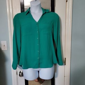 BOGO Teal Express Button Down Blouse Size M